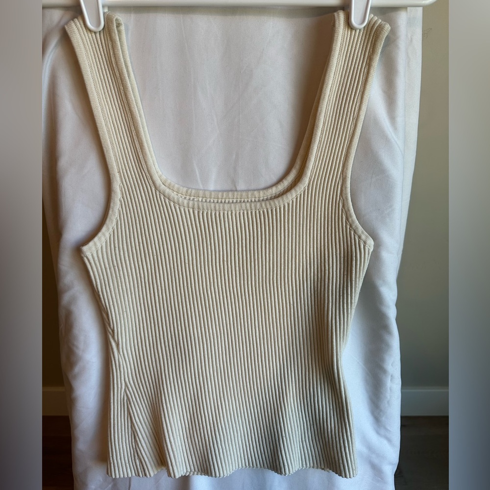 Ribbed Square Neck Tank Top